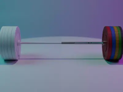 Olympic Barbell Low-poly 3D model