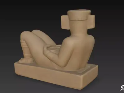 Chac Mool Statue Low-poly 3D model
