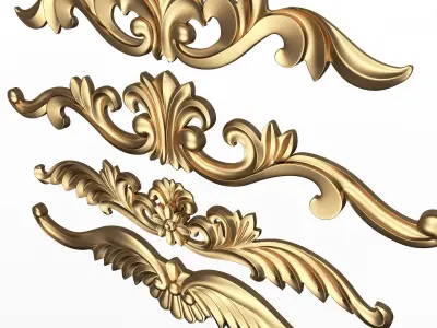 Carved Plaster Molding Decoration 025 Low-poly 3D model