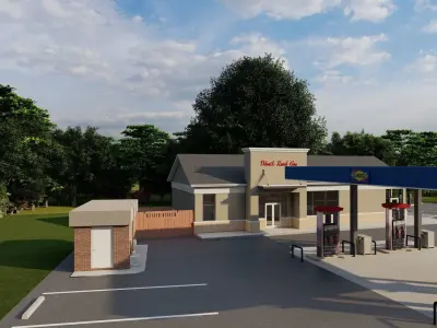 Small Sunoco Gas Station 3D model