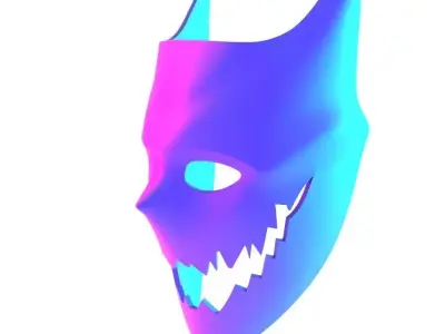Oni Batman Joker Mask Minimalist toy 3D print model