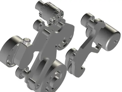 LS LSx Tru Track Billet engine belt system with brackets pulleys 3D print model