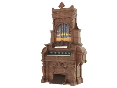 Estey Boudoir Organ with pipe top 3D model
