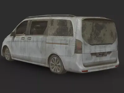Abandoned Car - Mercedes-Benz EQV Low-poly 3D model