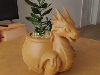 dragon planter - vase - garden urn - candy dish - candle holder 3D print model