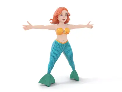Fantasy Mermaid Character model pack Low-poly 3D model