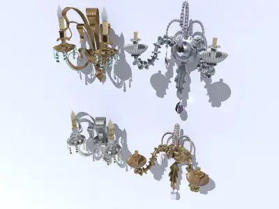 Wall light pack Low-poly 3D model