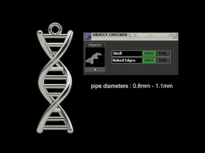 DNA 3dprint gold pendant 3D print model