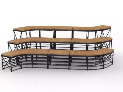 mobile bleacher modules 3D model