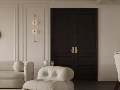 Luxury living room dining room interior scenes 33 3D model