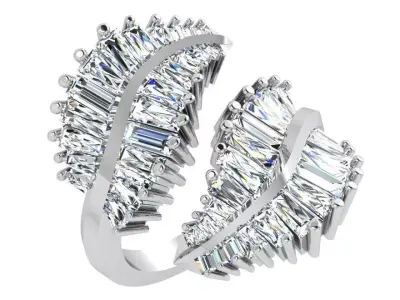 Diamond Leaf Ring 4133 3D print model