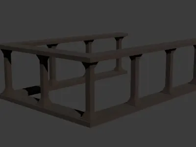 Low Poly Fence Free low-poly 3D model