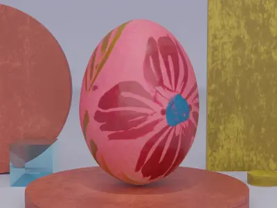 Easter egg 07 Low-poly 3D model