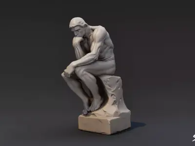 The Thinker Low-poly 3D model