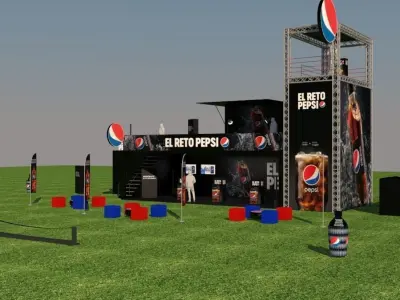 Pepsi exhibition stand 3D model