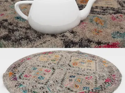 Round Rug Set 133 3D model