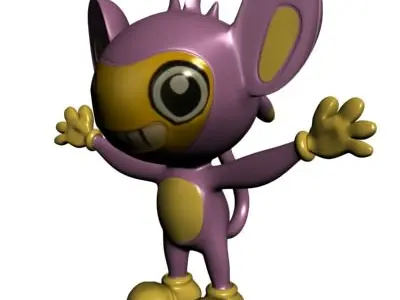 Pokemon like monkey RIGGED Low-poly 3D model