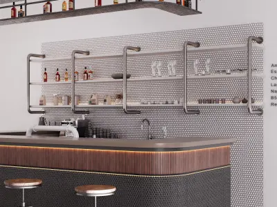 Contemporary Bar Counter 3D model