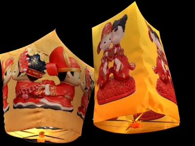 Chinese sky lantern  3D model