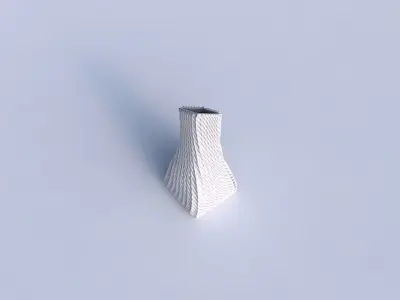 Vase squeezed and bent rectangle 2 with bent extruded pattern 3D print model