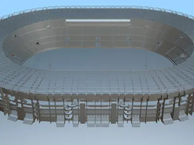 Fictional old stadium 2 - national Rugby arena 3D model