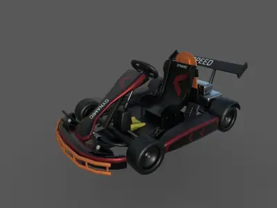 Go-Kart Models Rigged  Low-poly 3D model