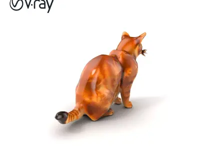 Realistic Ginger Cat Animation model pack Low-poly 3D model