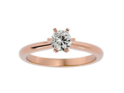 Solitaire ring model 3D print model 11