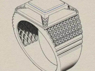 man jewelry luxury ring  3D print model