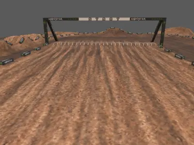 Motocross Track Low-poly 3D model