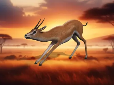 Savanna gazelle Sprinter  3D Antelope Model Low-poly 3D model