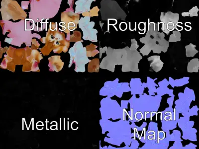 Fluttering Feline Fairy Cat Rigged and Animated Character Model Low-poly 3D model