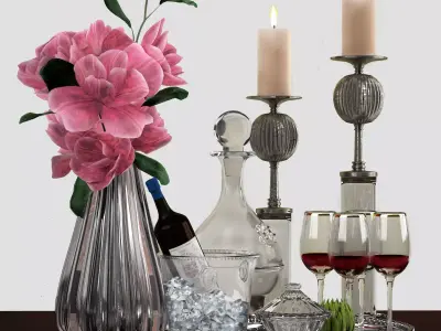 Decorative set in a modern style 3D model