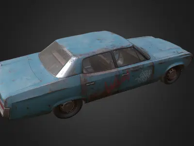 Rusty Car 1 Low-poly 3D model