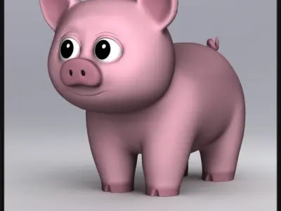 Cartoon Pig 3D model