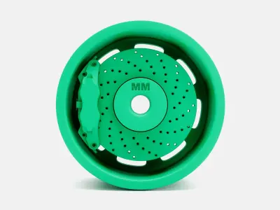 15x10 Bassett D-Hole Wheel and Brake 3D print model