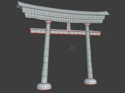 Simple Japanese Torii Free low-poly 3D model