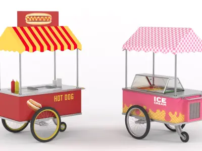 Food Carts Collection 3D model