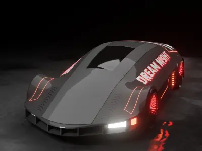 Futuristic Car Dream Night 3D model