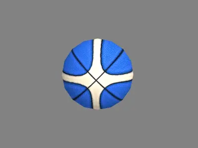 Cartoon basketball - blue Low-poly 3D model