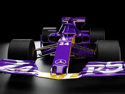 Formula one car F1 bolid Lakers Los Angeles Kobe Bryant 3D model