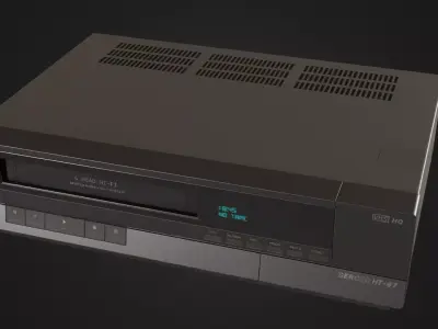Old VHS recorder VCR 02 Low-poly 3D model