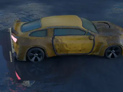 Rusty Race Car-Camaro Low-poly 3D model