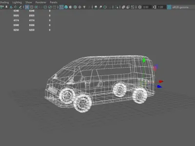 Toyota hiace  Low-poly 3D model