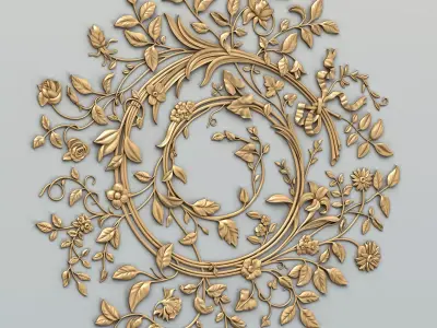 Carved decor central 036 3D model