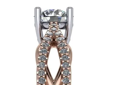 Modern Fashion Split Weave Art Nouveau Stylish Ladies Ring 3D print model