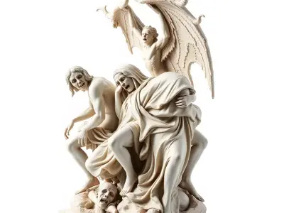 Gothic Sculpture model pack Low-poly 3D model