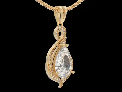 Lux pendant silver gold printable jewelry 3D model 3D print model