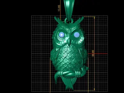 perched owl jewelry  3D print model