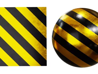 Procedural Caution Stripes Material  Texture